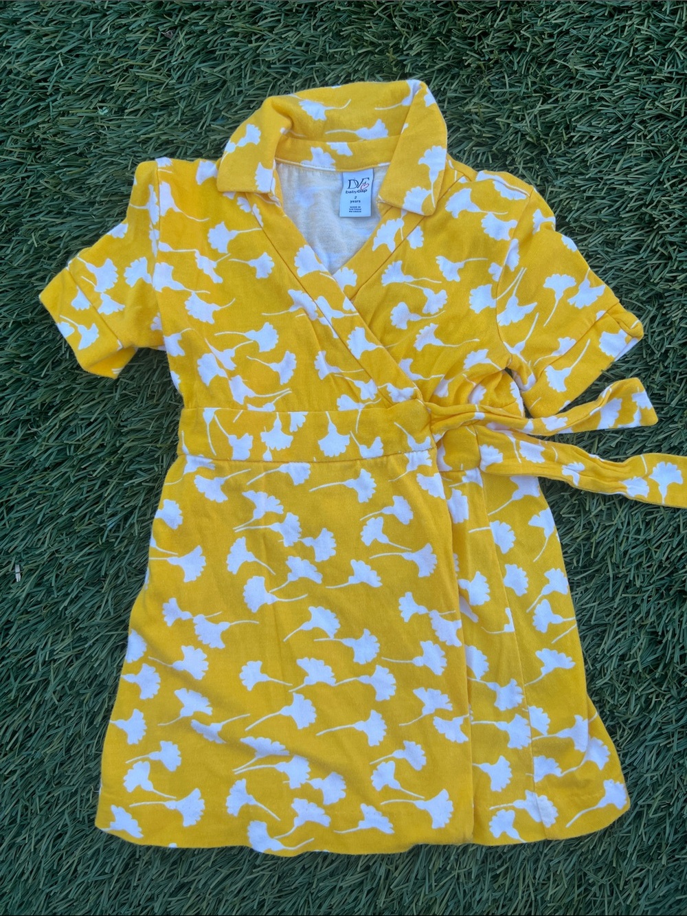 Diane Von Furstenberg DVF BabyGap - yellow white Floral Wrap Dress - 2T girls